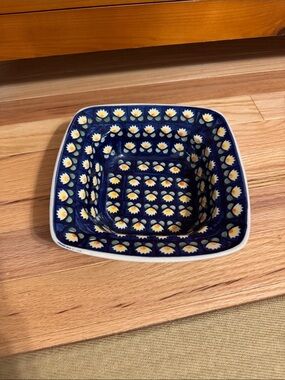 Polish Pottery appetizer bowl, Waterlily